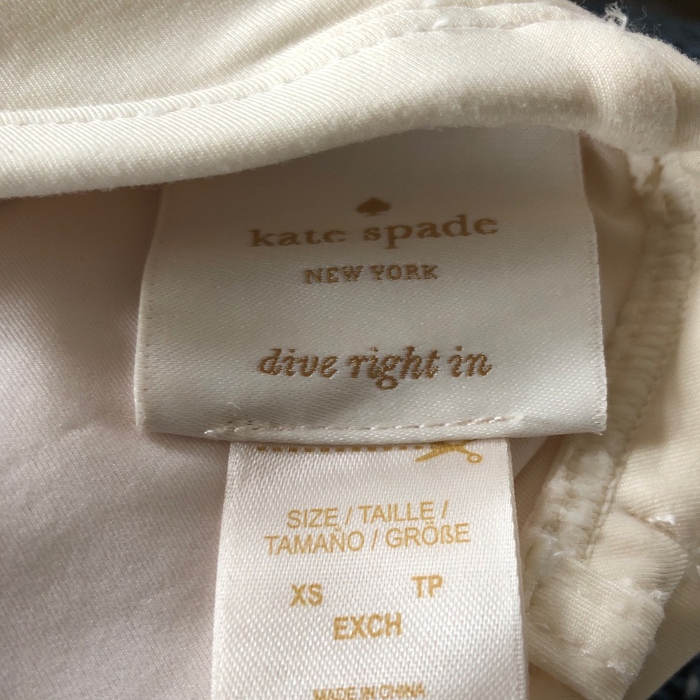 Kate Spade New York Women's Bow Swimsuit, Cream Size XS in Gently Used Condition - Picture 5 of 5